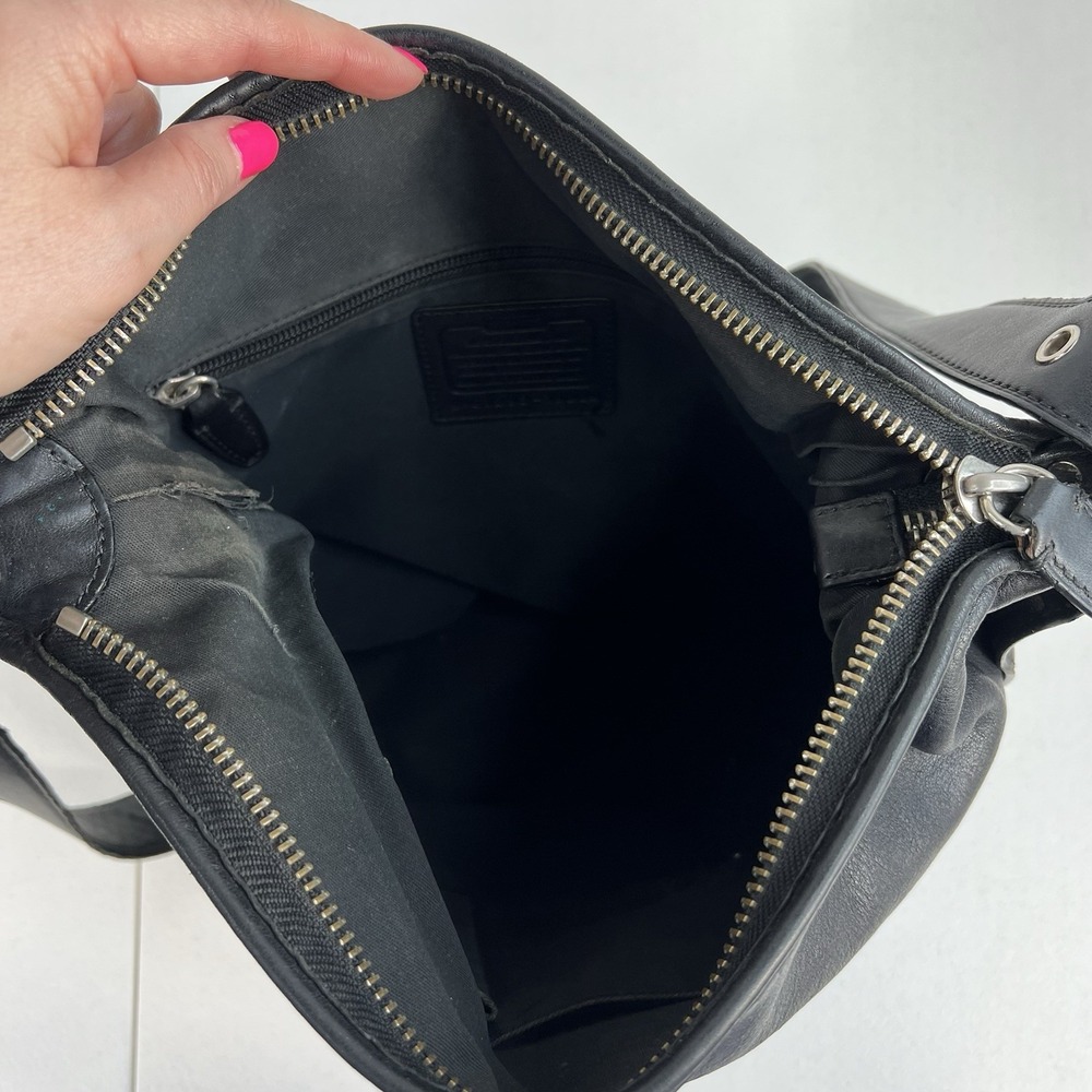 Coach Medium Shoulder Bag Legacy Penny Hobo 19889 Silver Hardware‎ Black Leather - Picture 10 of 16